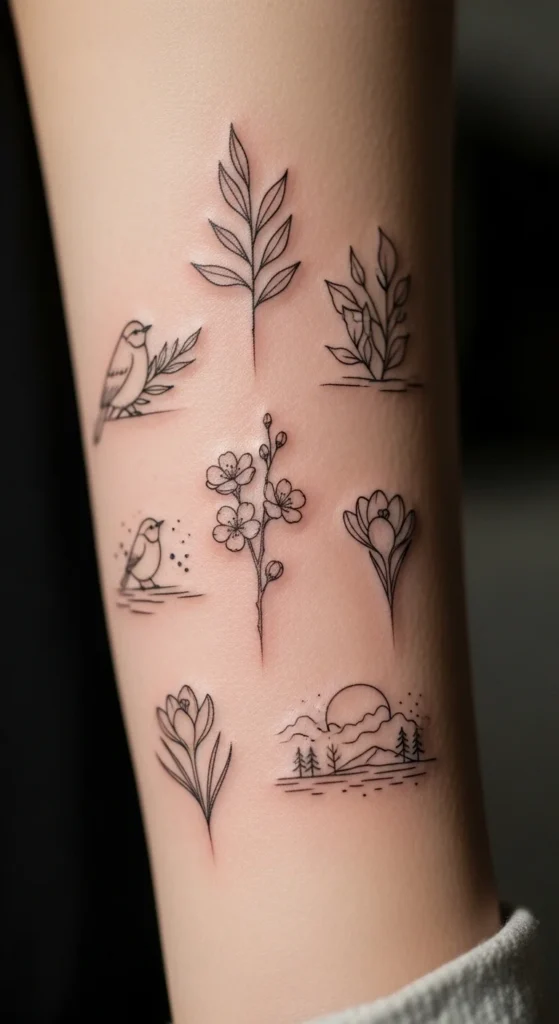 Spring Nature Minimal Tattoos