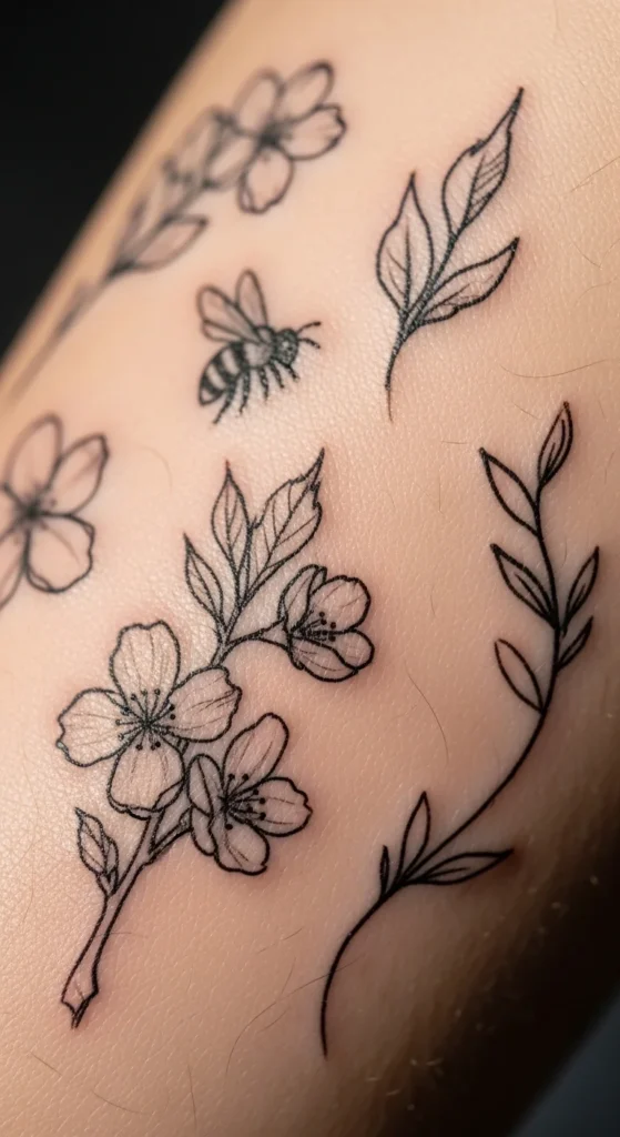 Spring Tattoo Sketch Style