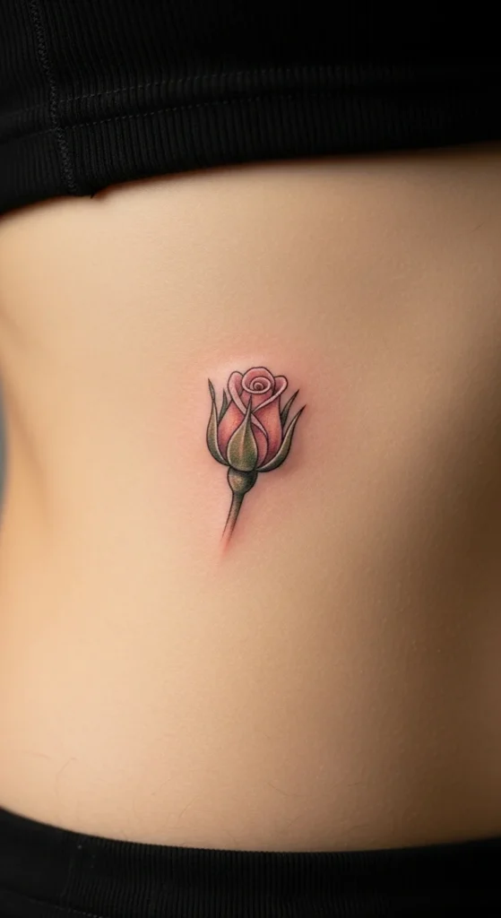 Tiny Rosebud Near the Side Waist