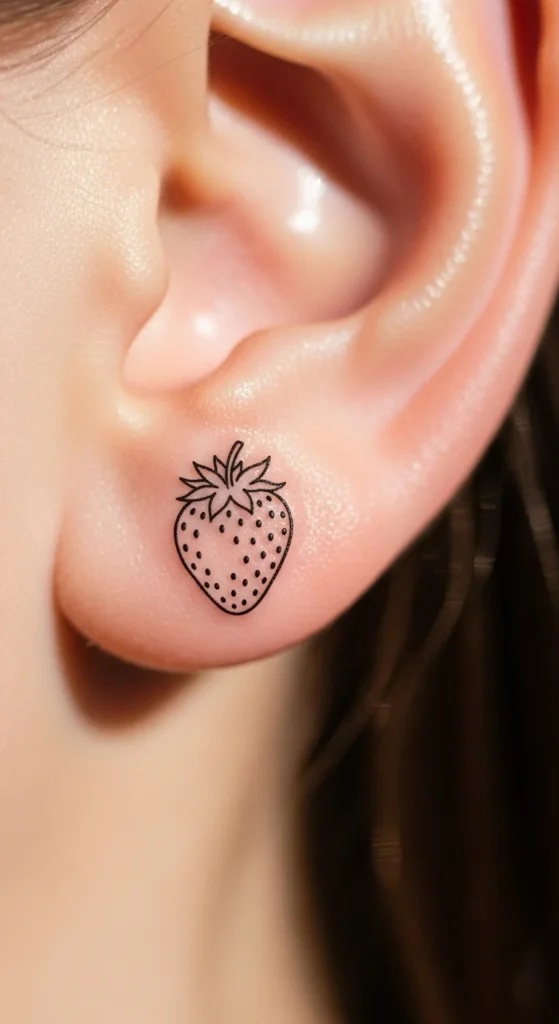Tiny Strawberry Outline