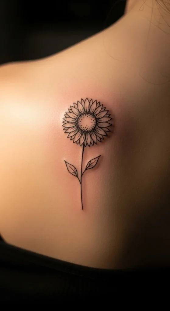 Tiny Sunflower Outline