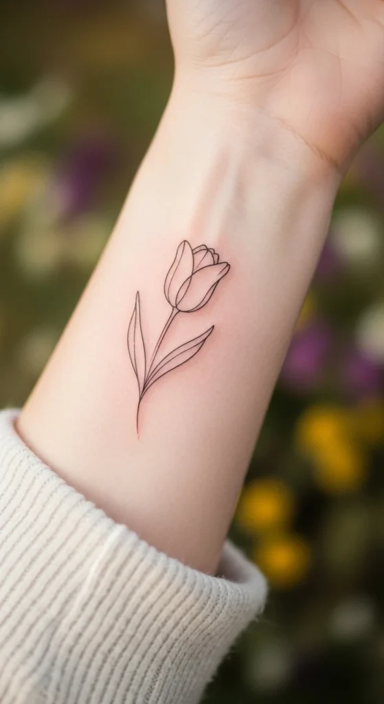 Tulip Minimal Tattoo